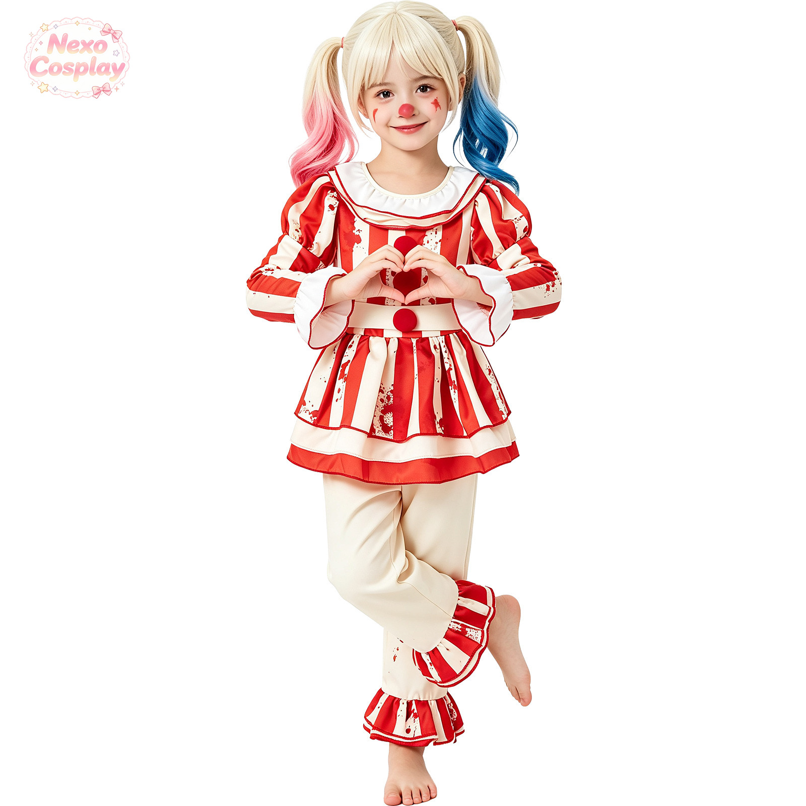 Детский красно-белый полосатый – обзор и цена Kids Cosplay Anime